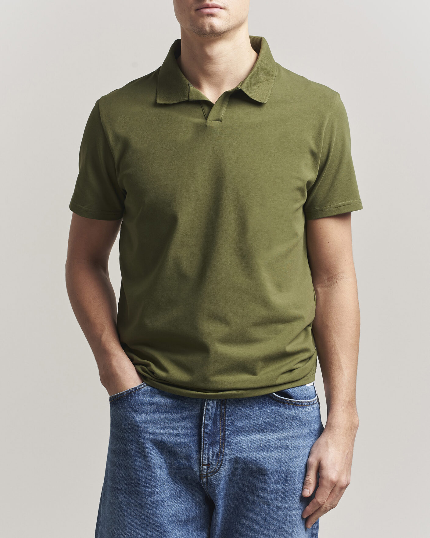 Herre | Polotrøjer | Filippa K | Soft Lycra Polo T-Shirt Laurel Green