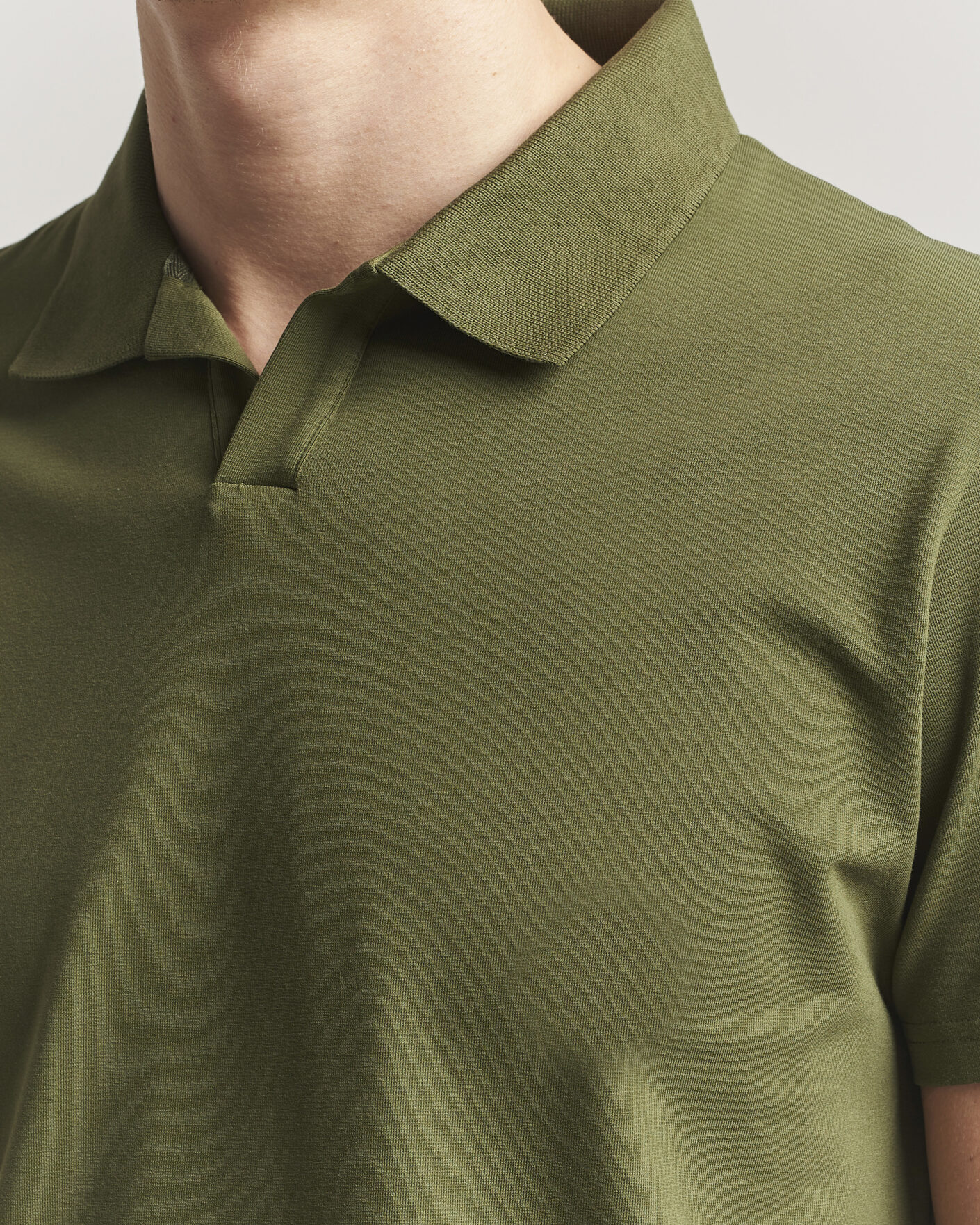 Herre | Polotrøjer | Filippa K | Soft Lycra Polo T-Shirt Laurel Green