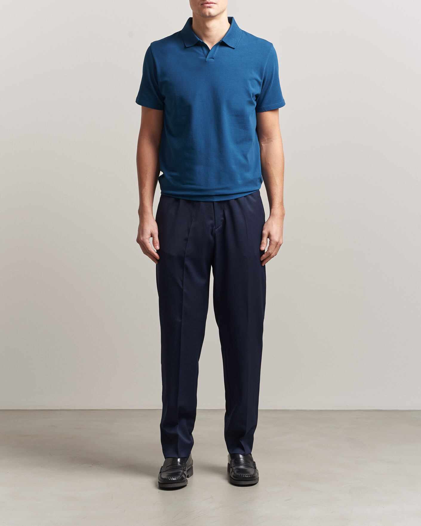 Herre | Polotrøjer | Filippa K | Soft Lycra Polo T-Shirt Night Teal