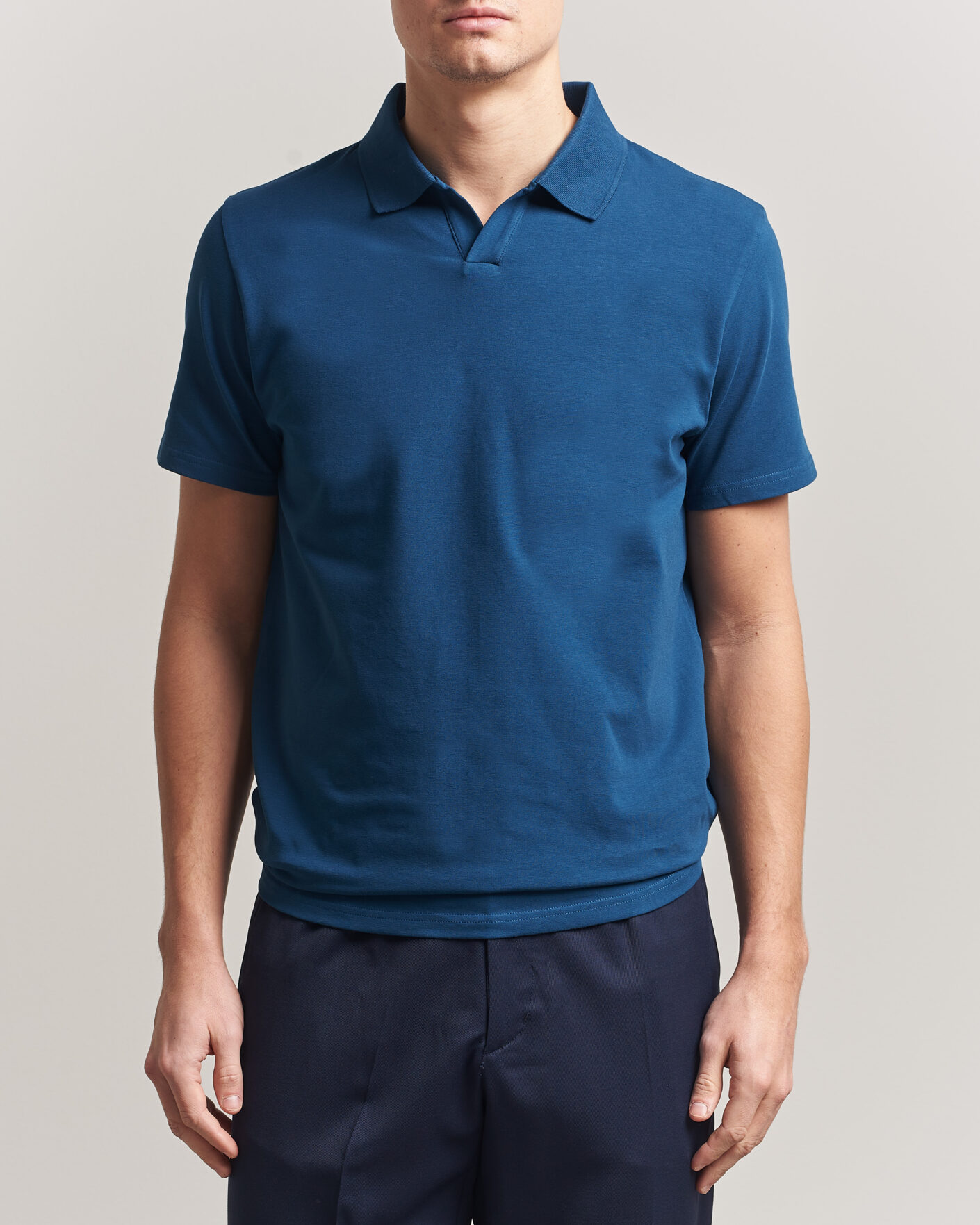 Herre | Polotrøjer | Filippa K | Soft Lycra Polo T-Shirt Night Teal