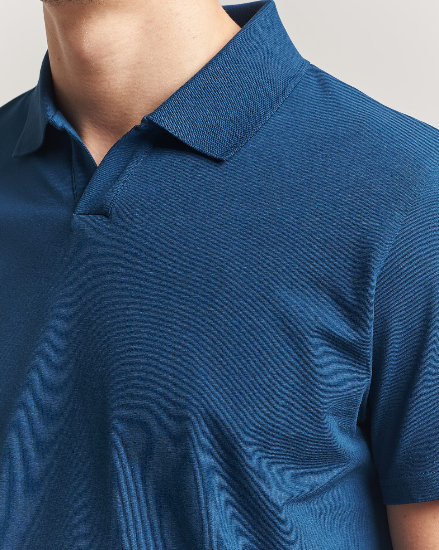 Herre | Polotrøjer | Filippa K | Soft Lycra Polo T-Shirt Night Teal