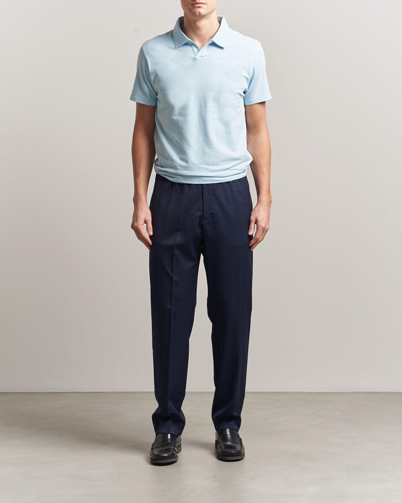 Herre | Polotrøjer | Filippa K | Soft Lycra Polo T-Shirt Frost Blue