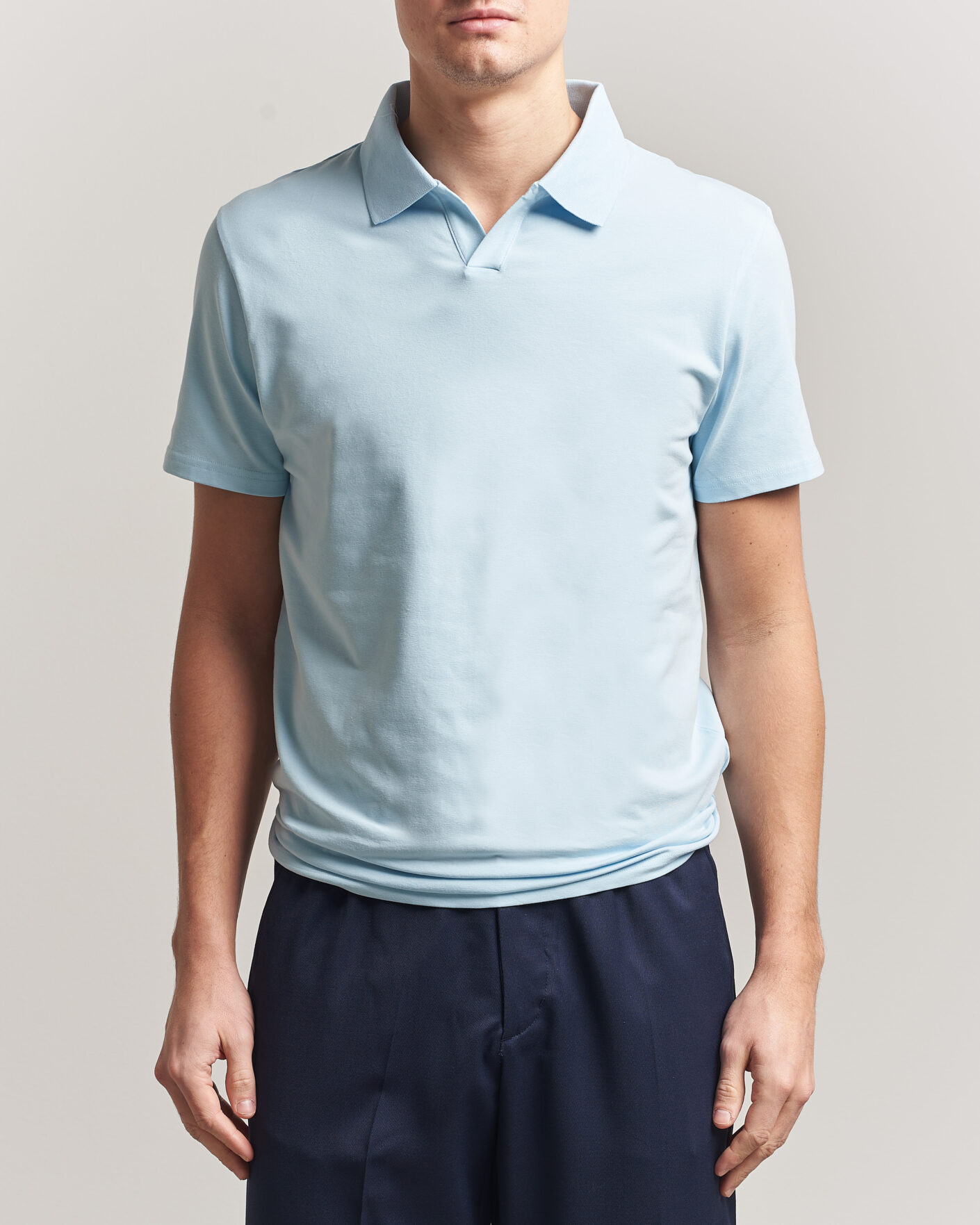 Herre | Polotrøjer | Filippa K | Soft Lycra Polo T-Shirt Frost Blue