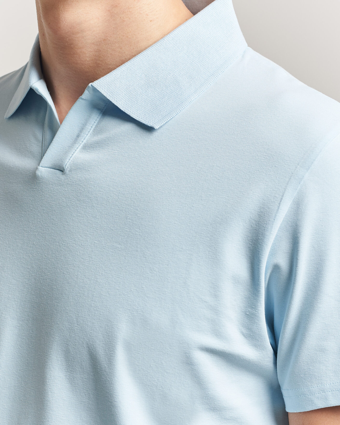Herre | Polotrøjer | Filippa K | Soft Lycra Polo T-Shirt Frost Blue