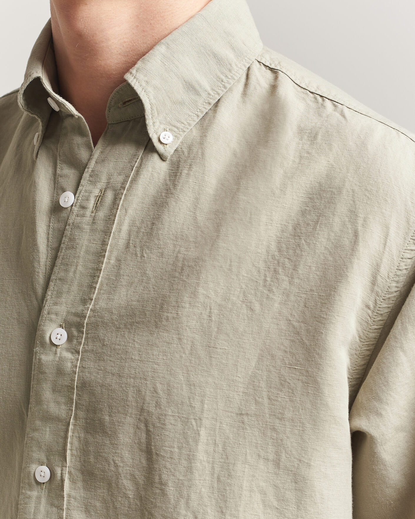 Herre | Skjorter | Filippa K | Relaxed Cotton/Linen Shirt Light Green