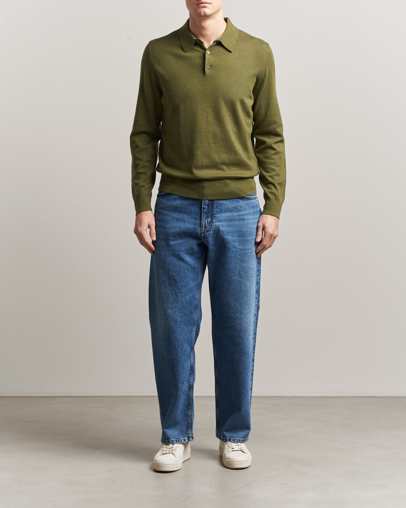 Herre | Trøjer | Filippa K | Knitted Polo Shirt Laurel Green