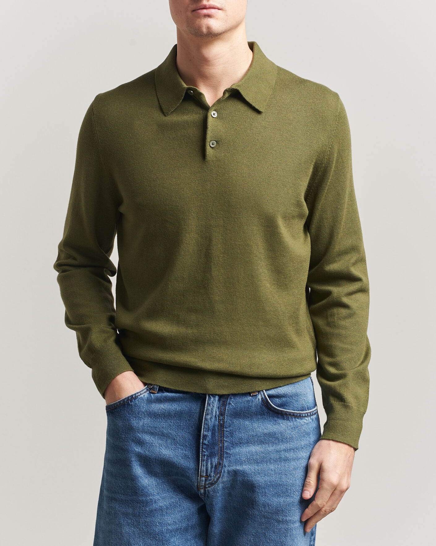 Herre | Trøjer | Filippa K | Knitted Polo Shirt Laurel Green