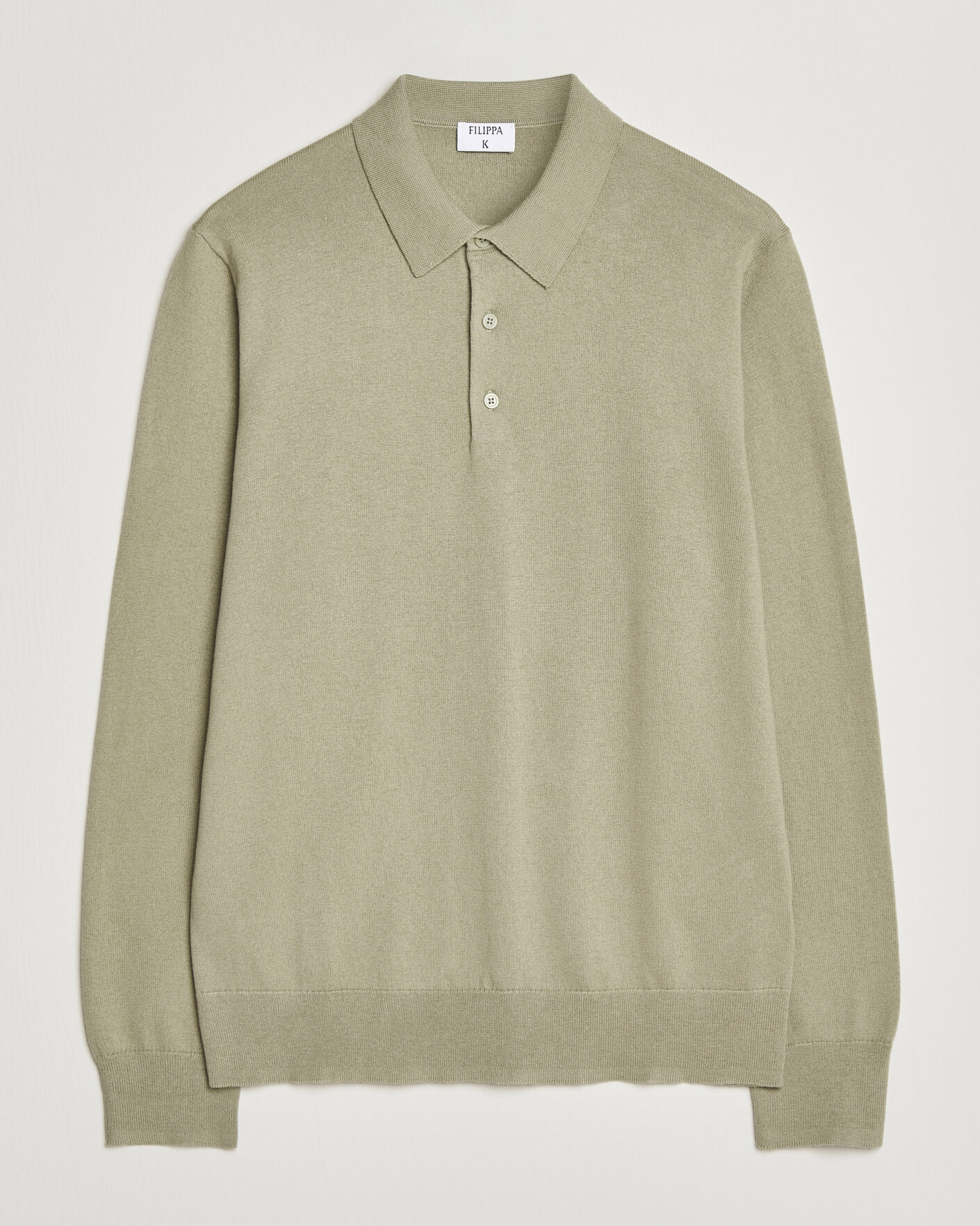 Herre | Trøjer | Filippa K | Knitted Polo Shirt Light Green