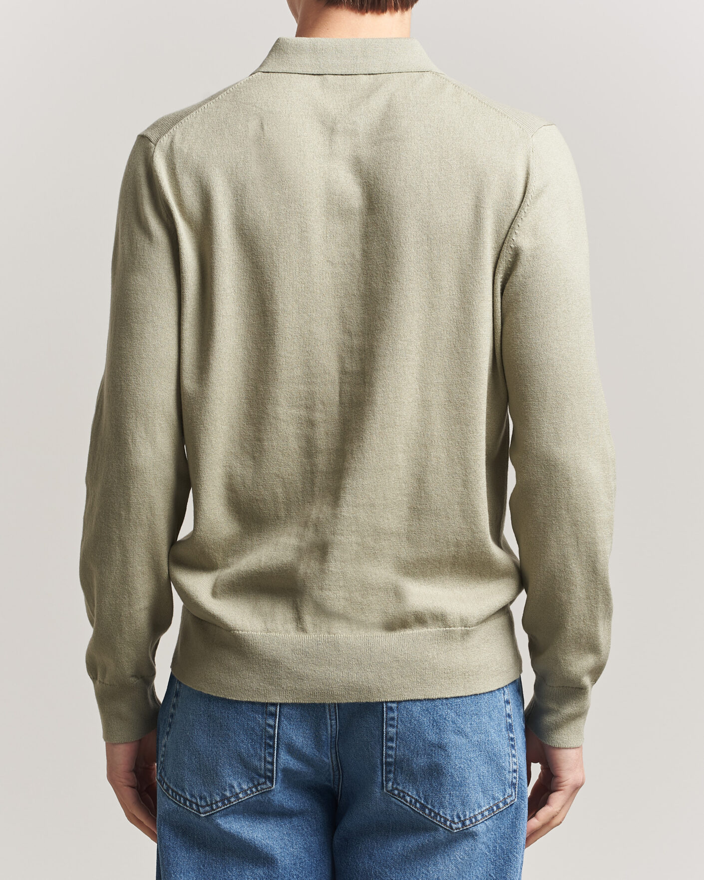 Herre | Trøjer | Filippa K | Knitted Polo Shirt Light Green