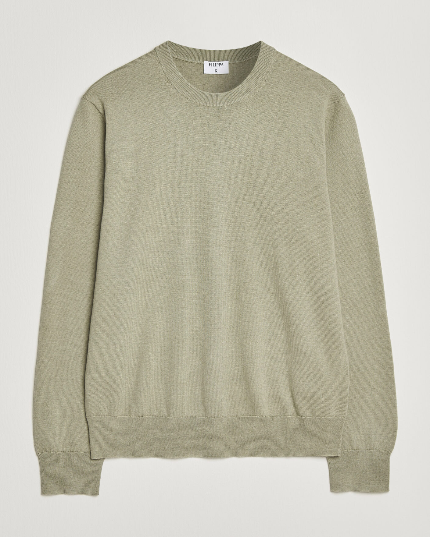 Herre | Trøjer | Filippa K | Cotton Merino Knitted Sweater Light Green