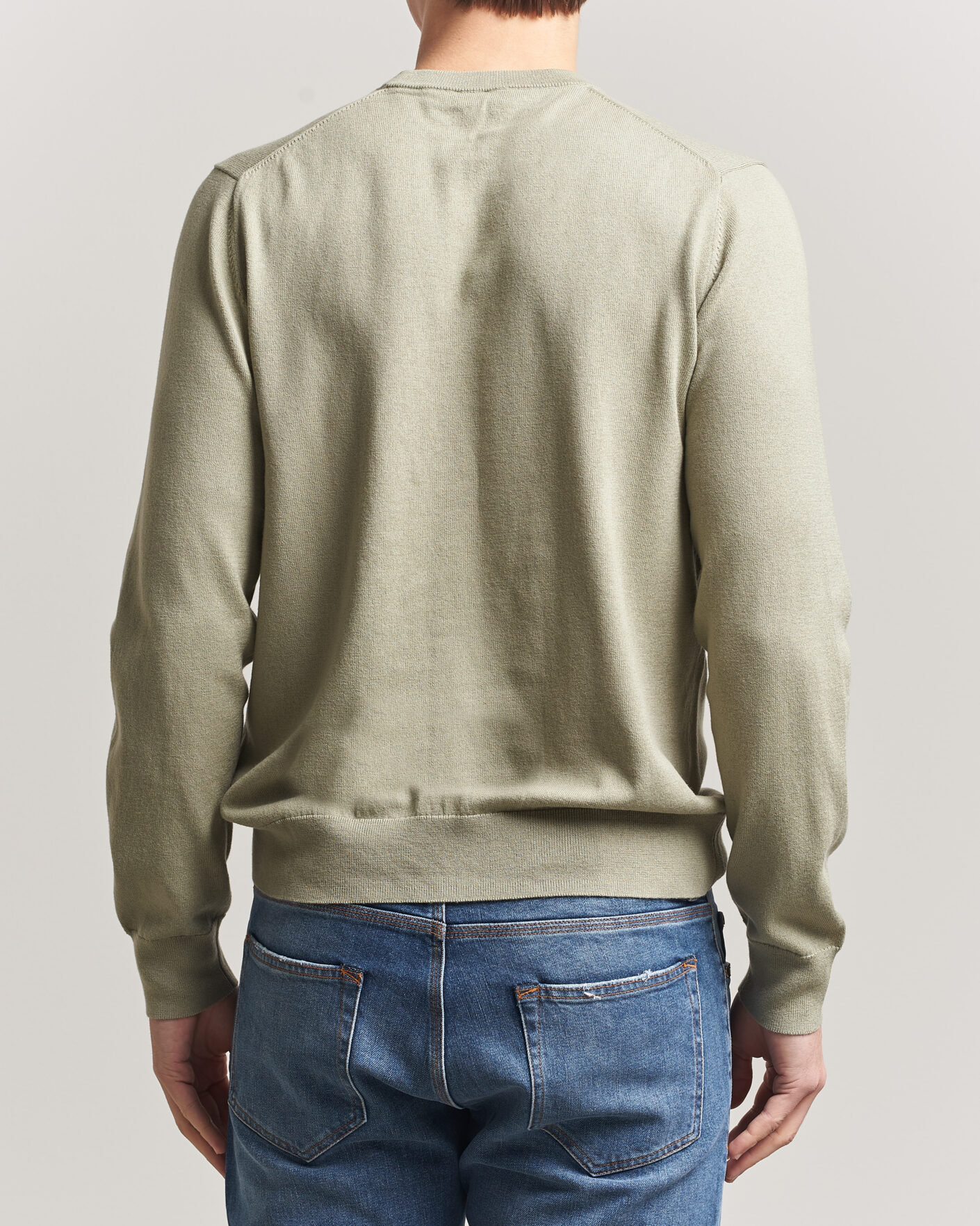Herre | Trøjer | Filippa K | Cotton Merino Knitted Sweater Light Green