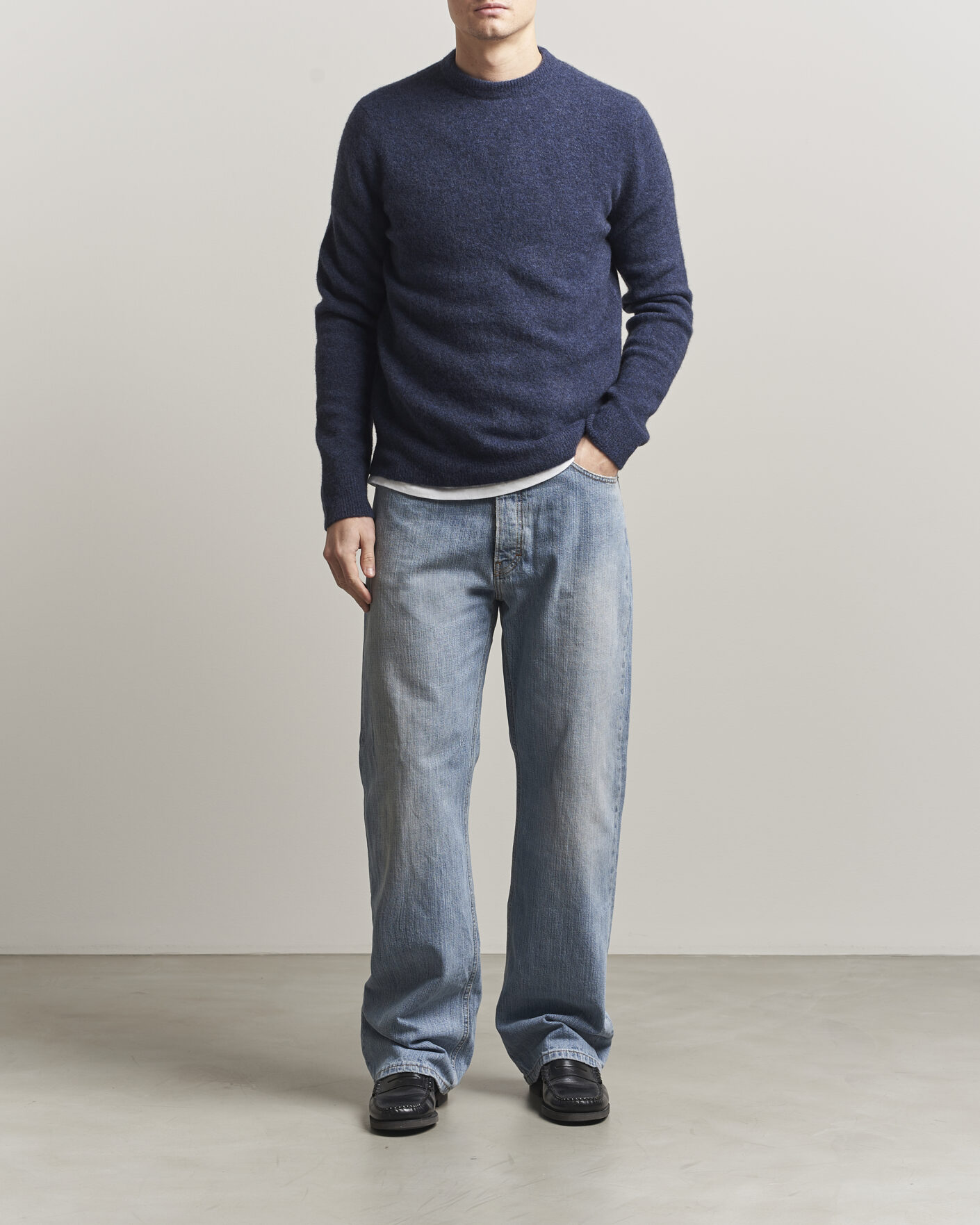 Herre | Trøjer | Filippa K | Yak Knitted Sweater Night Teal