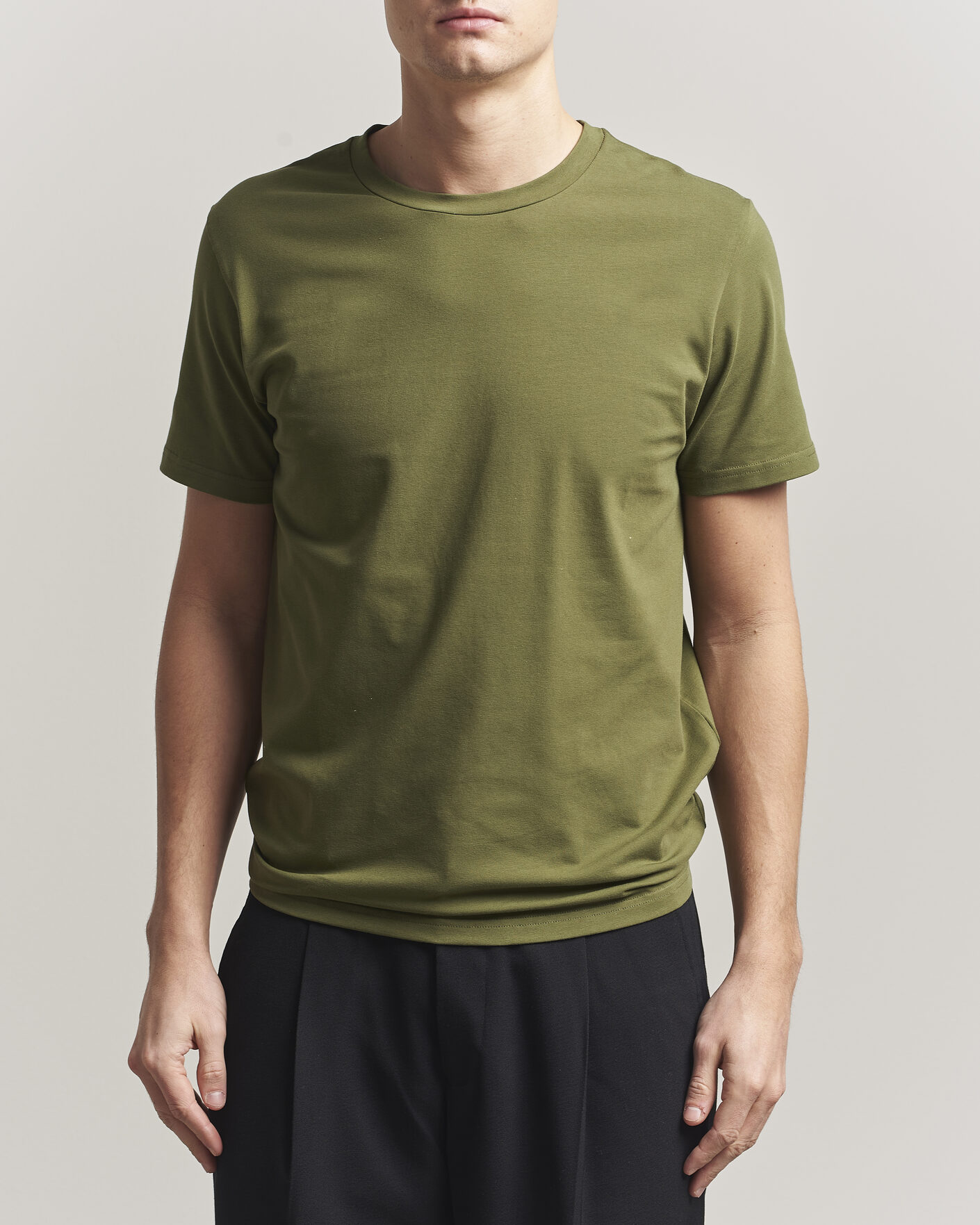 Herre | T-Shirts | Filippa K | Soft Lycra T-Shirt Laurel Green