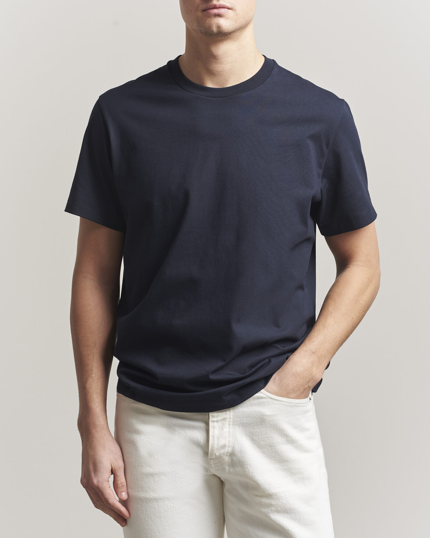 Herre | T-Shirts | Filippa K | Filip Crew Neck T-Shirt Navy