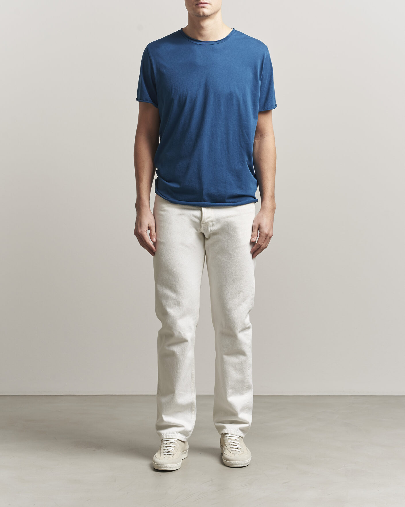 Herre | T-Shirts | Filippa K | Roll Neck Crew Neck T-Shirt Night Teal