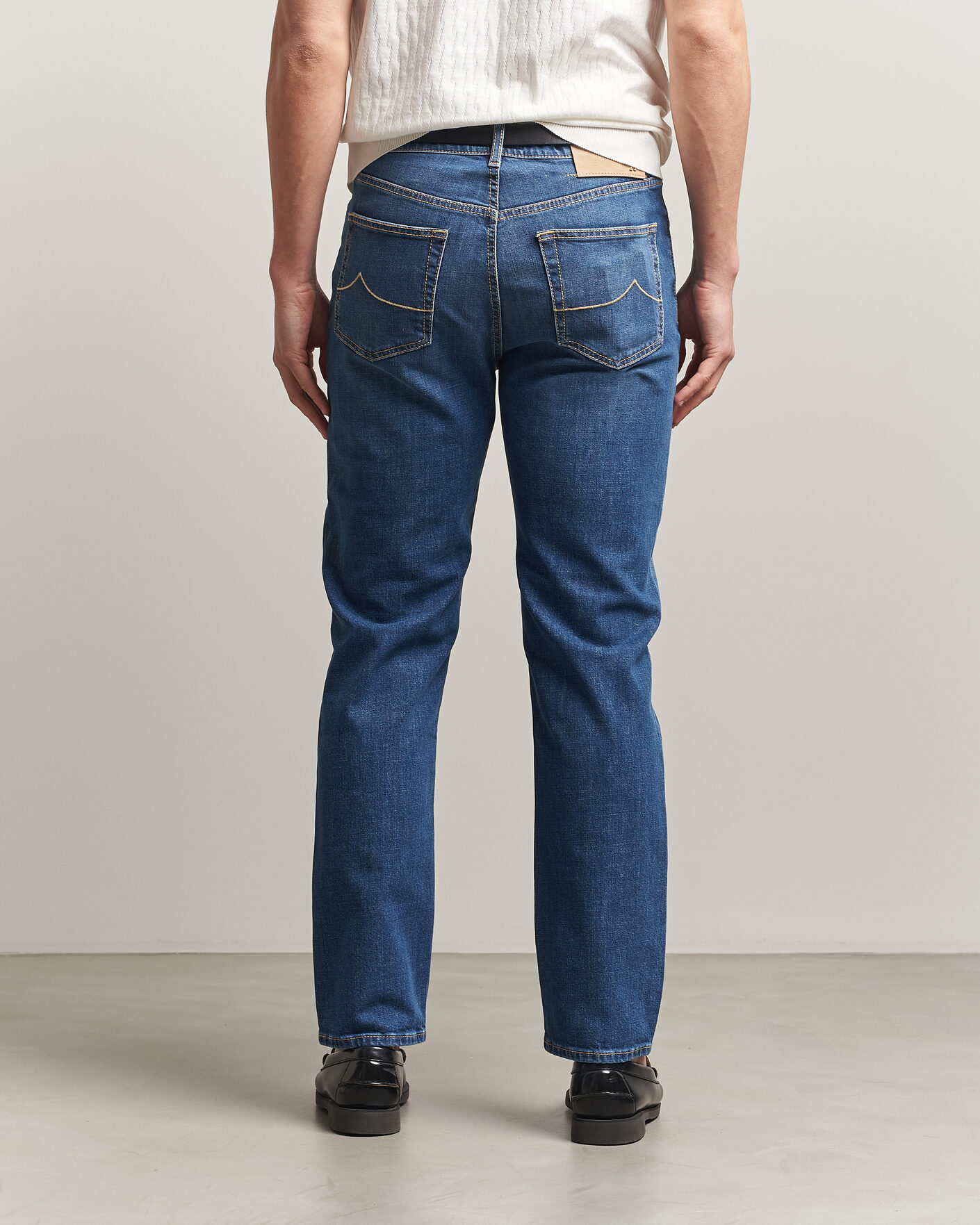Herre | Jeans | Jacob Cohën | Edos Regular Straight Fit Stretch Jeans Mid Blue