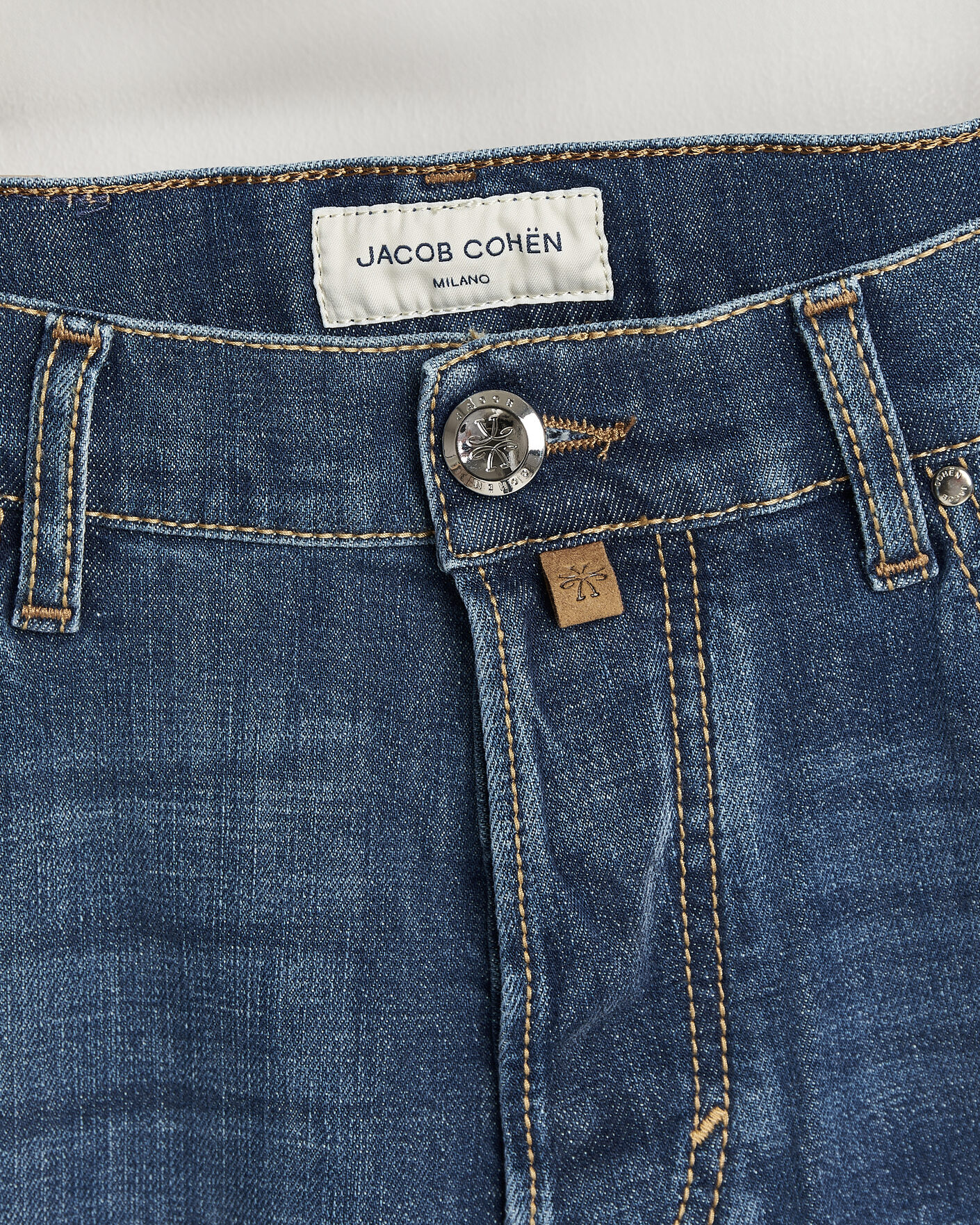 Herre | Bukser | Jacob Cohën | Edos Regular Straight Fit Stretch Jeans Mid Blue