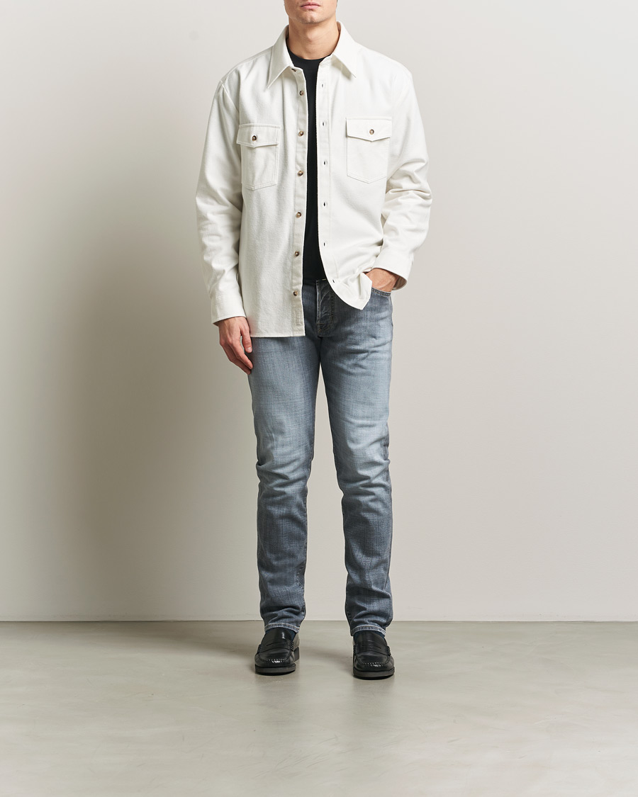 Herre | Bukser | Jacob Cohën | Bard Slim Fit Stretch Jeans Light Grey