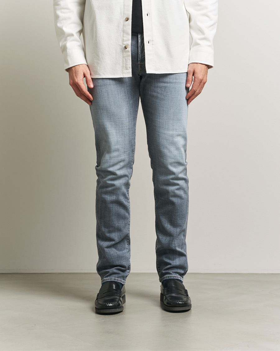 Herre | Bukser | Jacob Cohën | Bard Slim Fit Stretch Jeans Light Grey