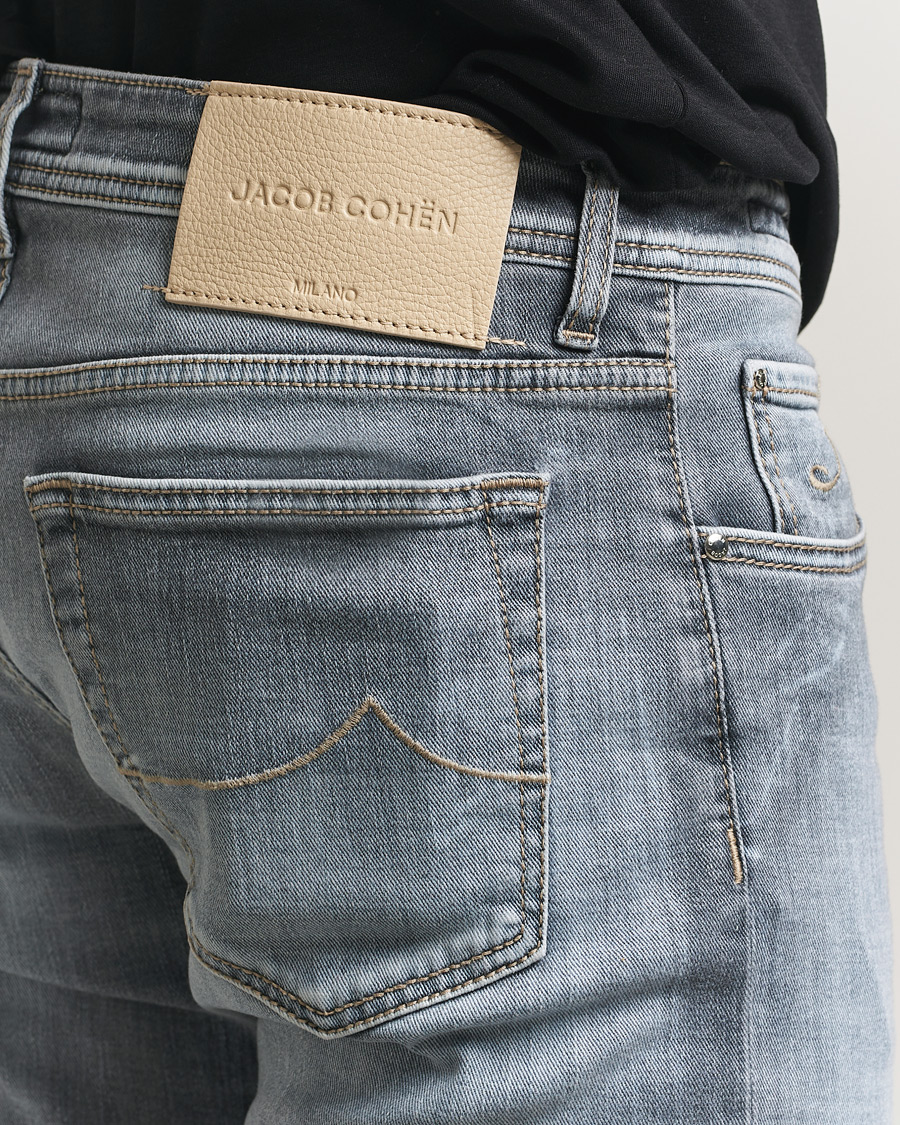 Herre | Jeans | Jacob Cohën | Bard Slim Fit Stretch Jeans Light Grey