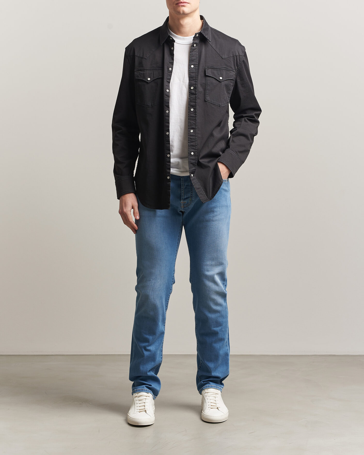 Herre | Bukser | Jacob Cohën | Bard Slim Fit Stretch Jeans Super Light Blue