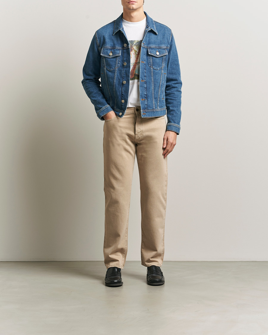 Herre | Bukser | Jacob Cohën | Edos Regular Straight Fit Bull Denim Jeans Beige