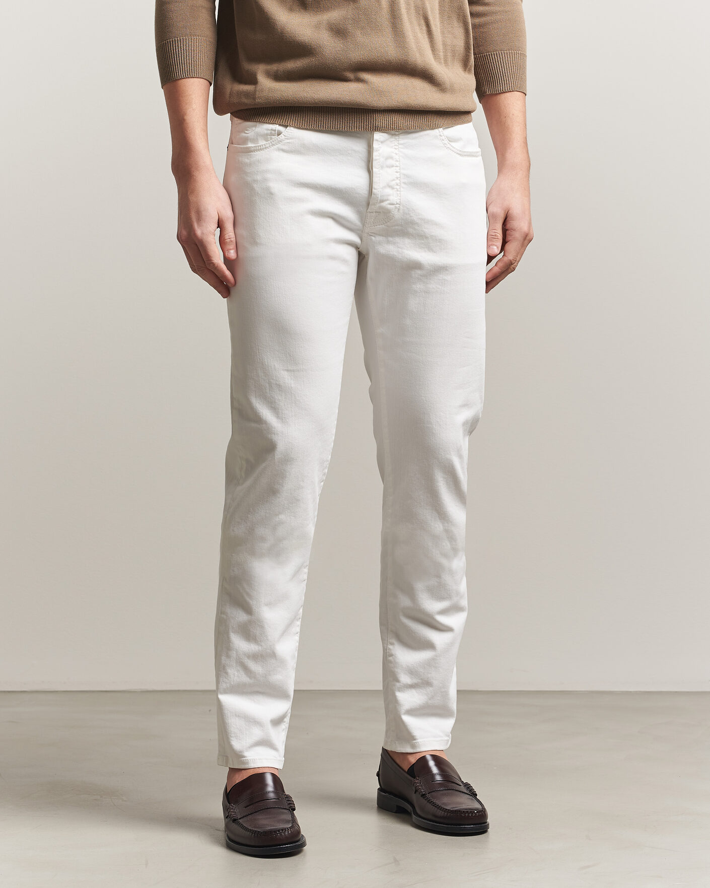 Herre | Jeans | Jacob Cohën | Bard Slim Fit Bull Stretch Jeans White