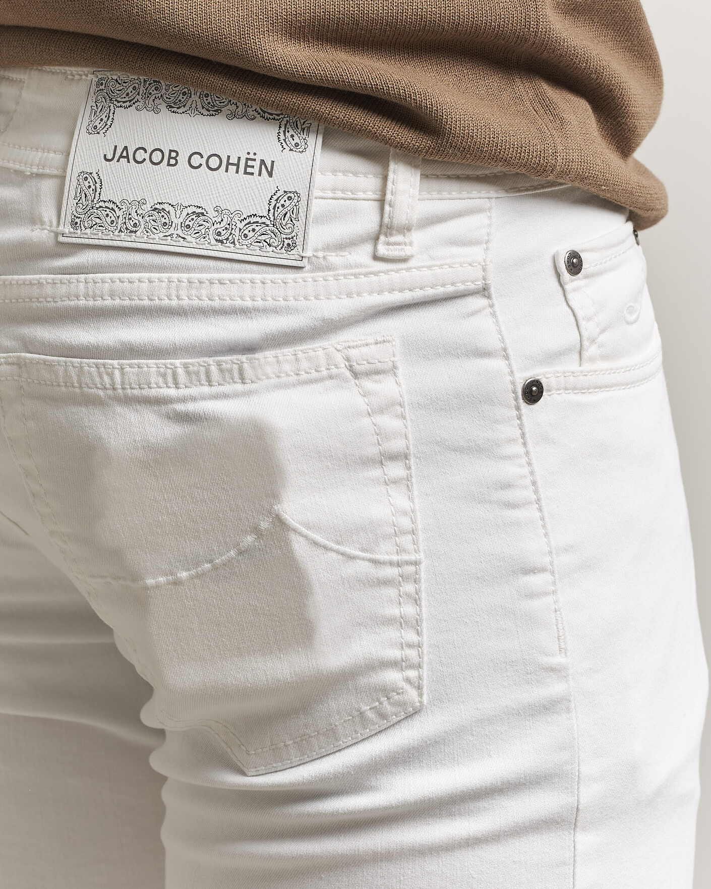 Herre | Jeans | Jacob Cohën | Bard Slim Fit Bull Stretch Jeans White