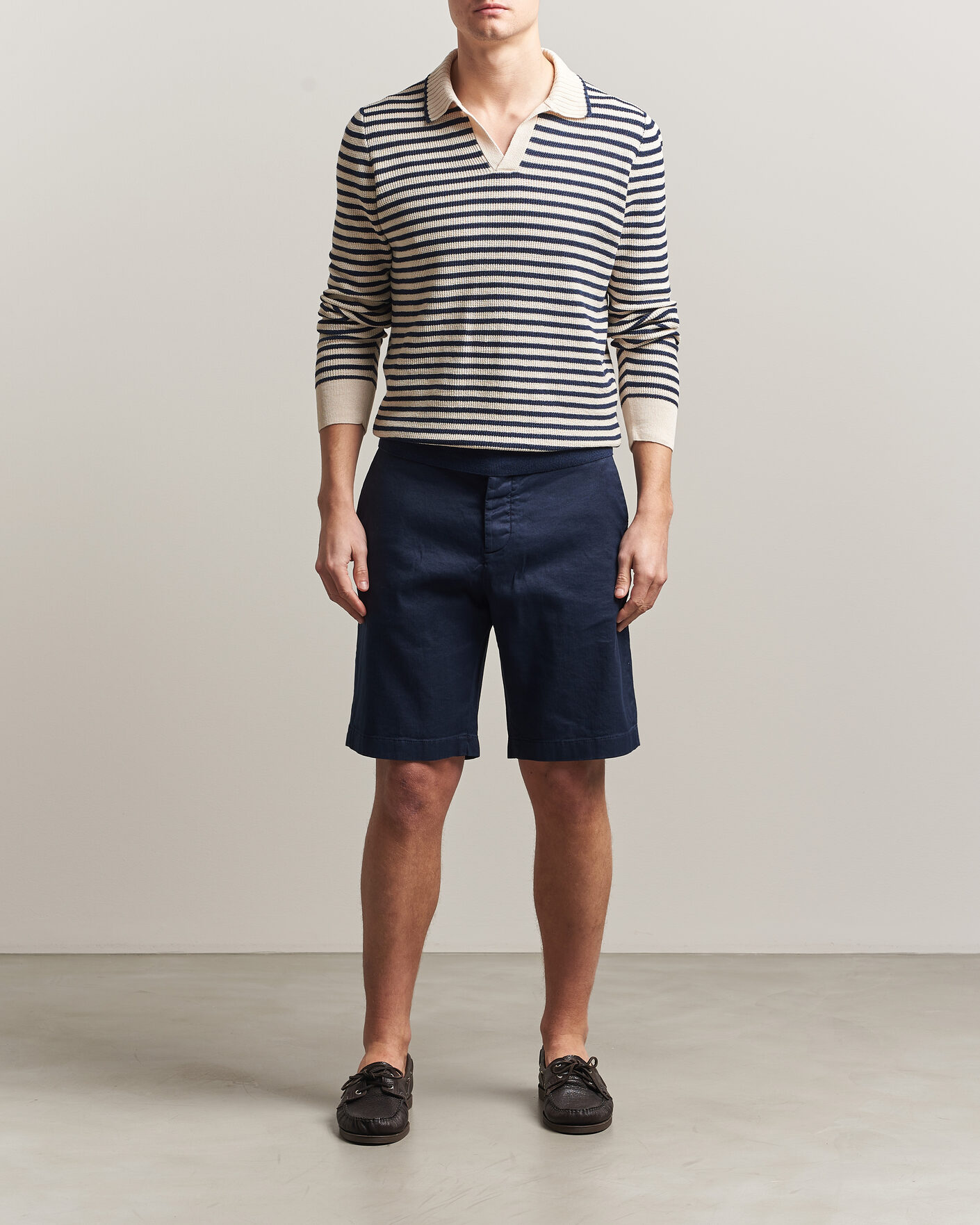 Herre | Shorts | Jacob Cohën | George Stretch Linen Shorts Navy