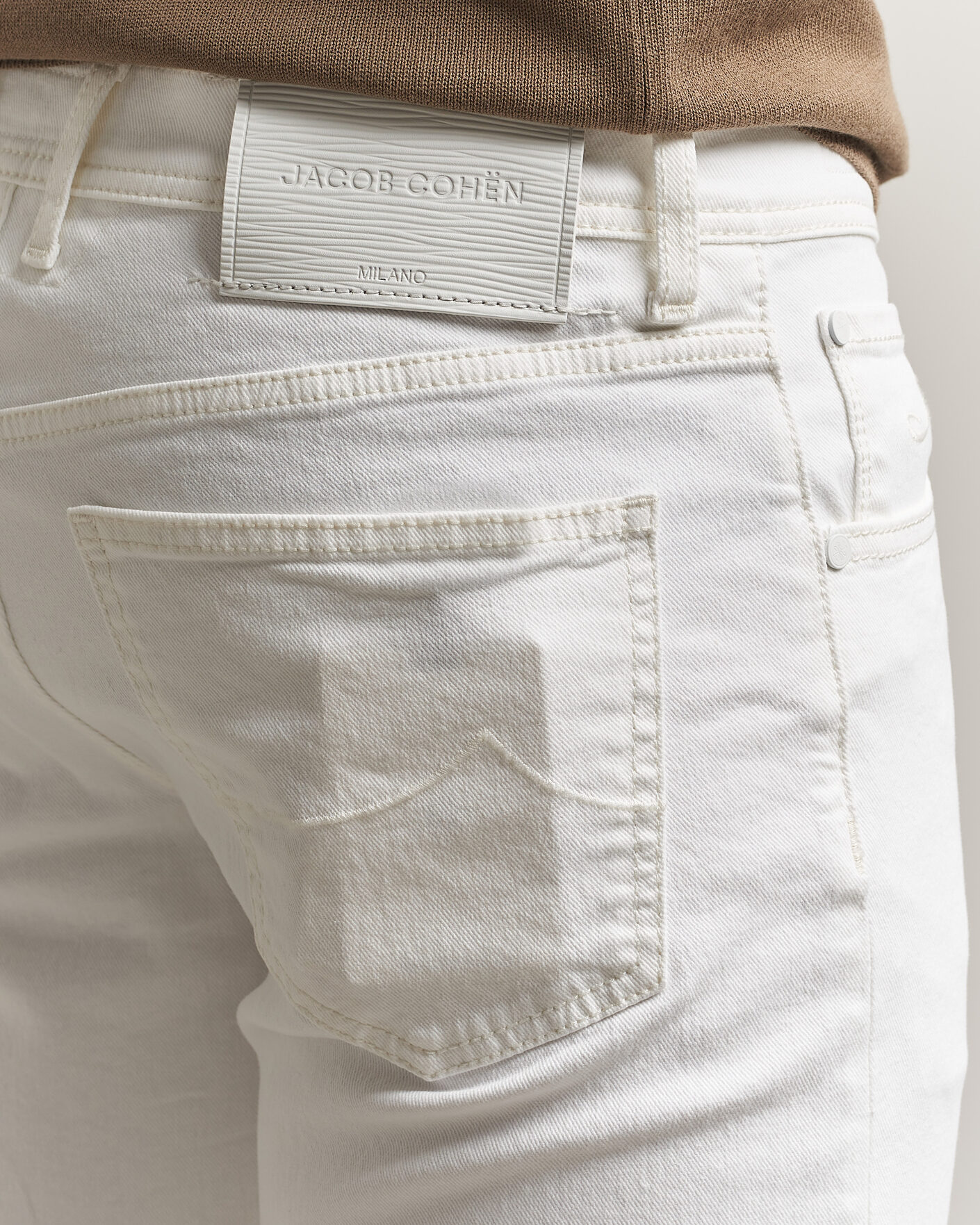 Herre | Shorts | Jacob Cohën | Nicolas Bull Stretch Denim Shorts White