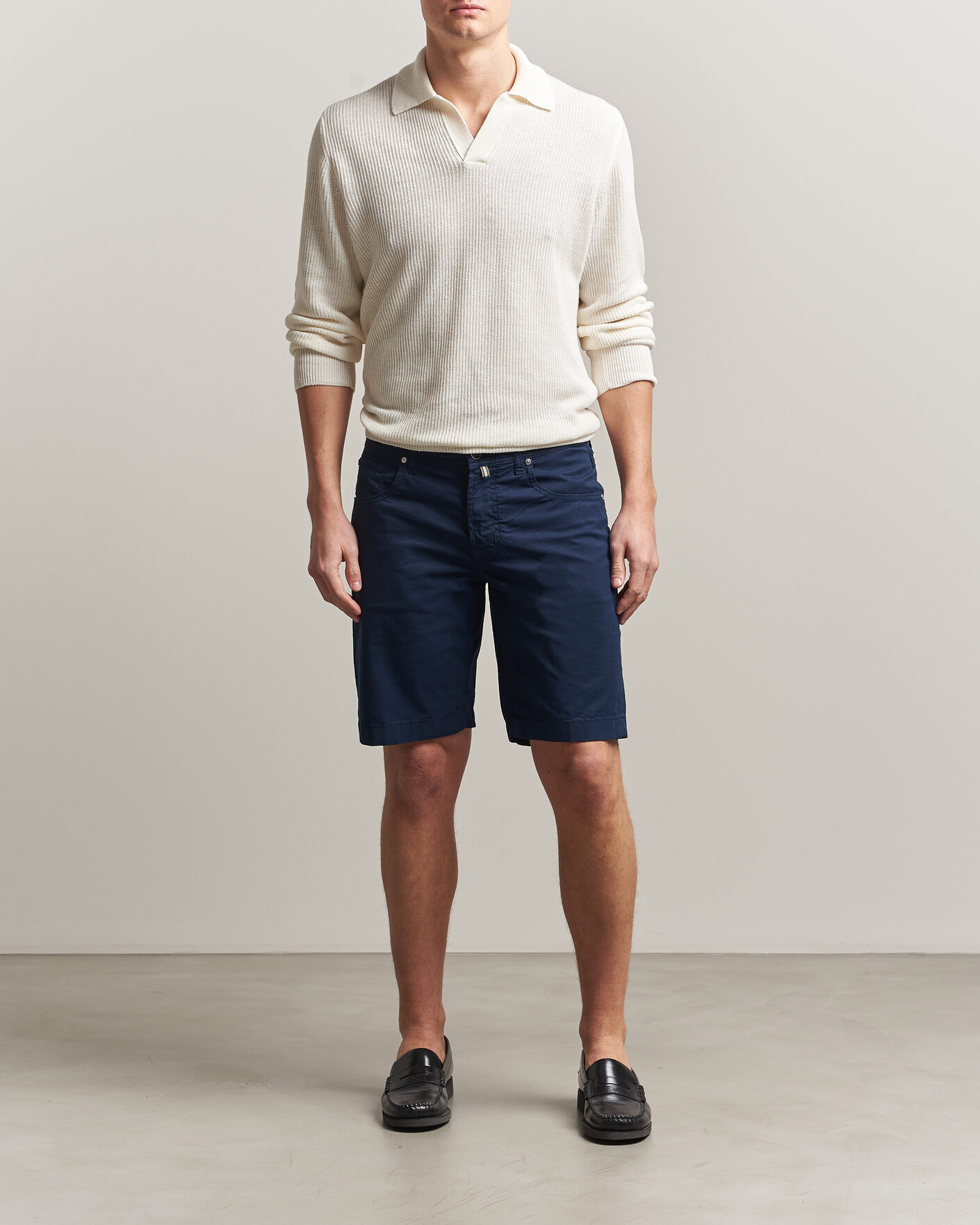 Herre | Shorts | Jacob Cohën | Nicolas Cotton Gabardine Shorts Navy
