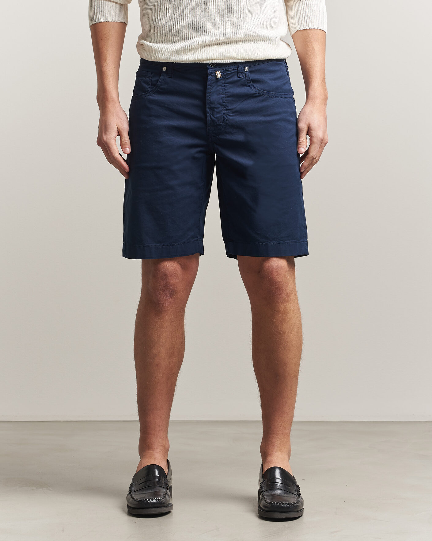 Herre | Shorts | Jacob Cohën | Nicolas Cotton Gabardine Shorts Navy