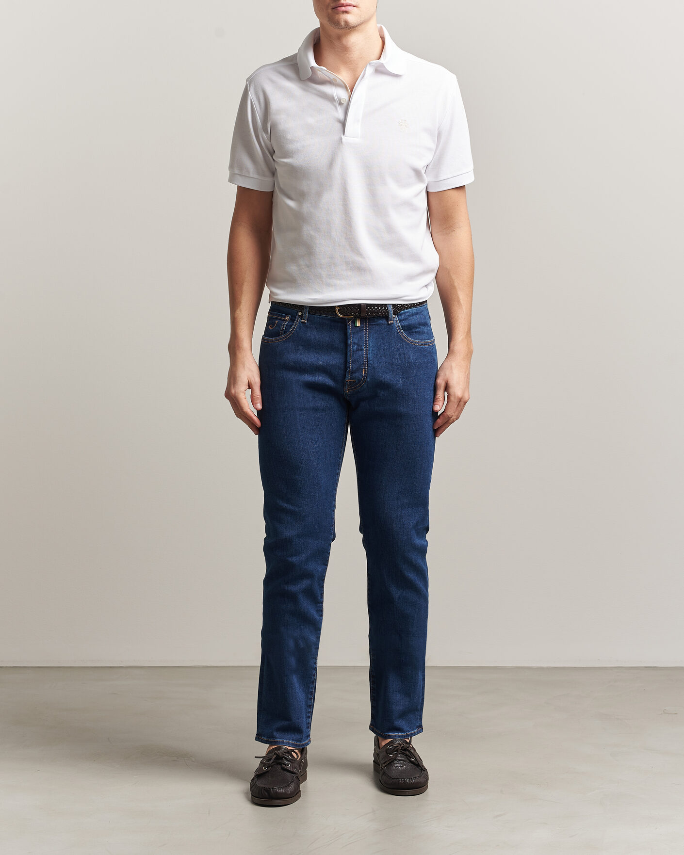 Herre | Polotrøjer | Jacob Cohën | Cotton Polo Piquet Optical White