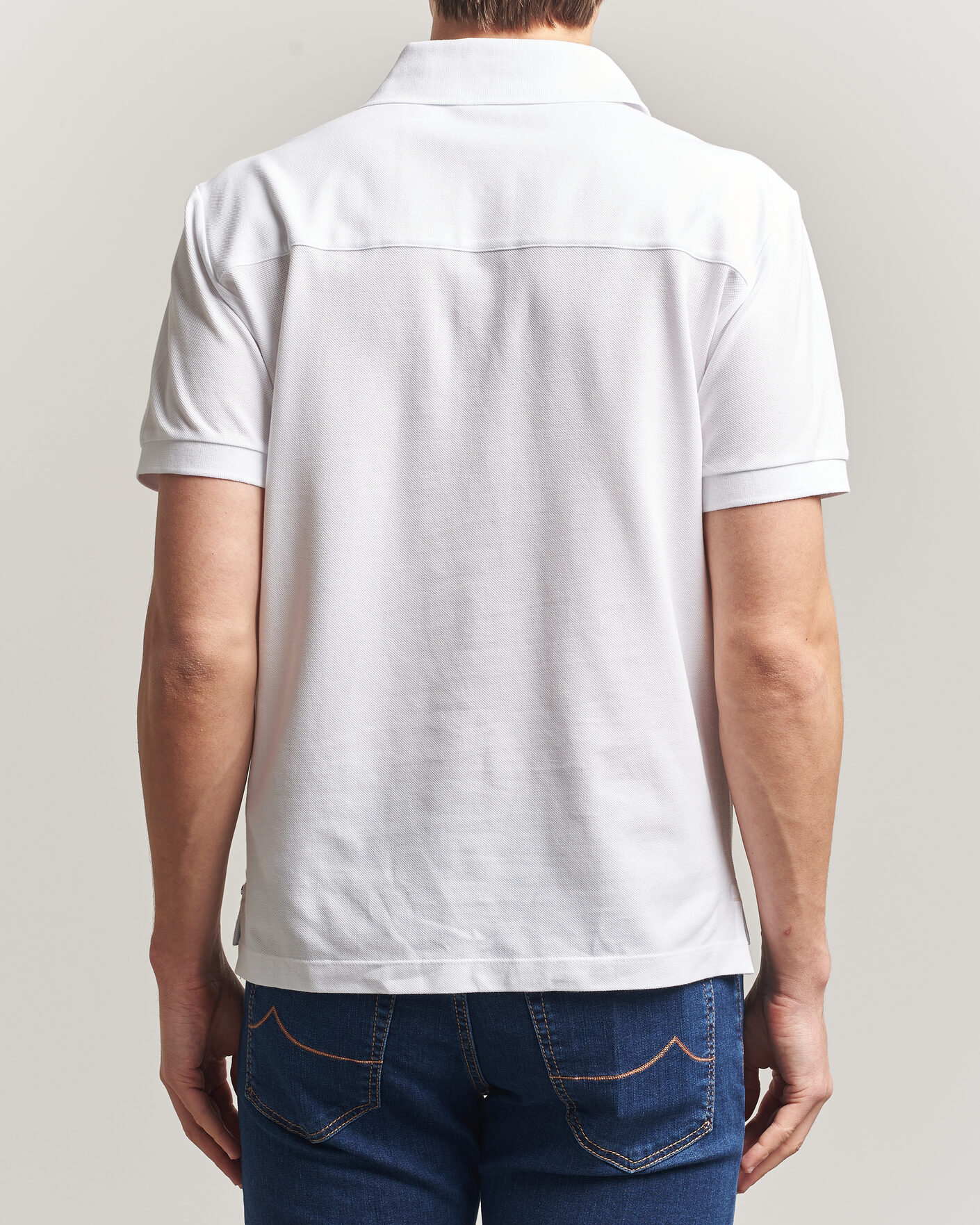 Herre | Polotrøjer | Jacob Cohën | Cotton Polo Piquet Optical White