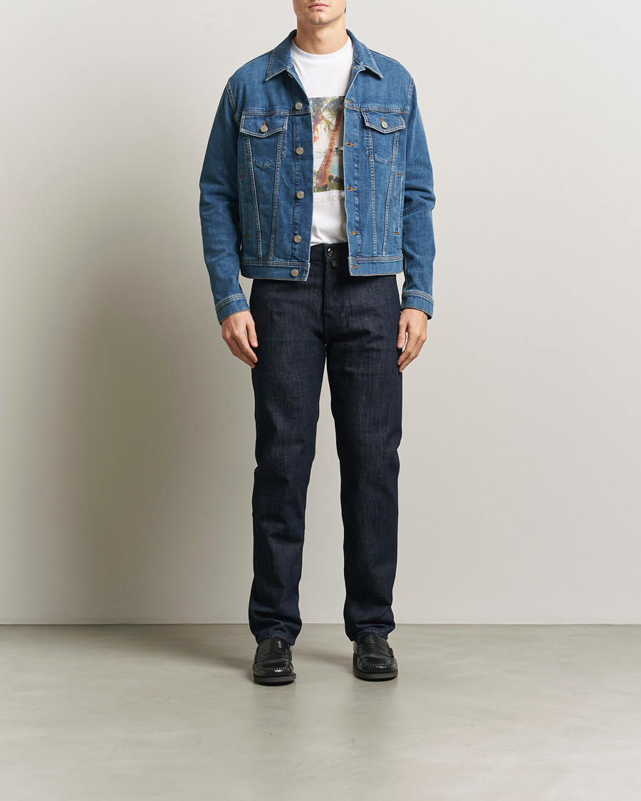 Herre | Jakker | Jacob Cohën | Denim Trucker Jacket Mid Blue