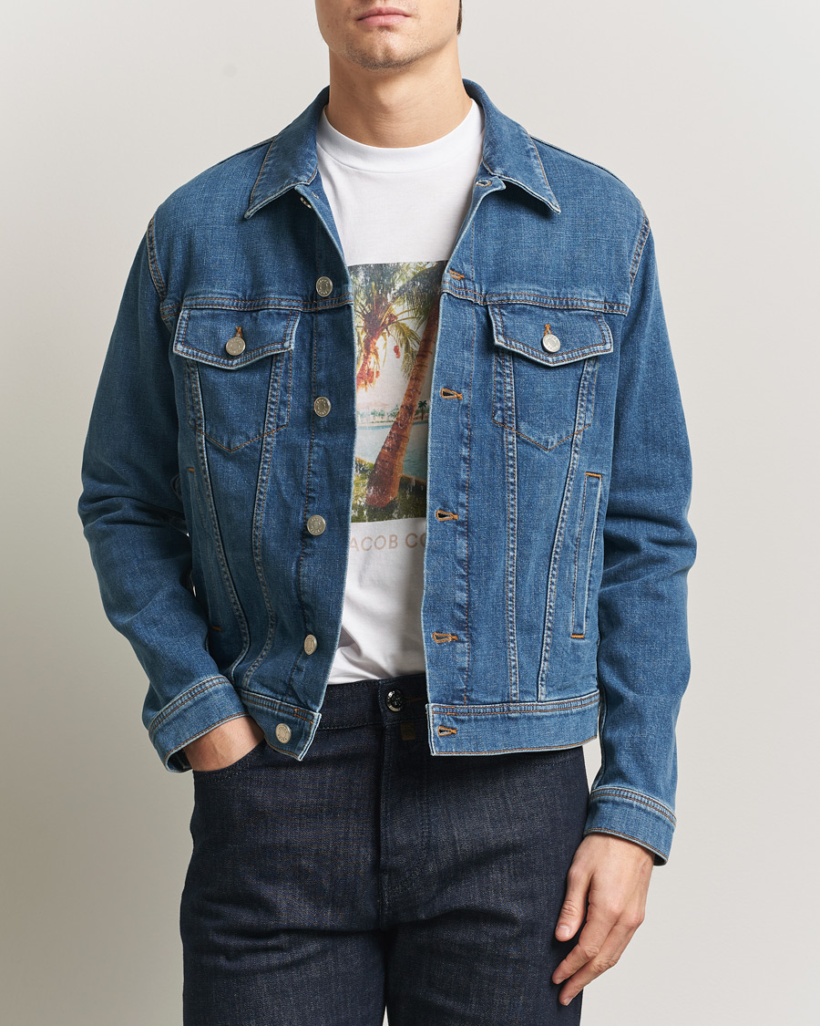Herre | Jakker | Jacob Cohën | Denim Trucker Jacket Mid Blue