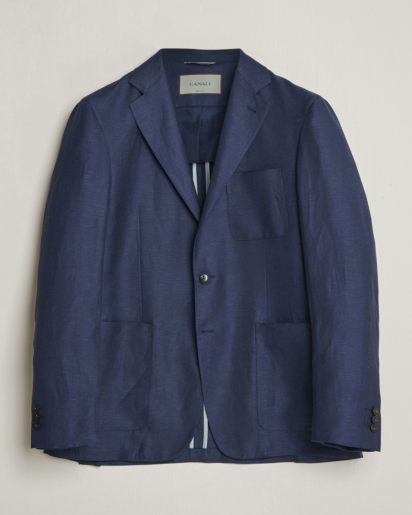 Herre | Blazere & jakker | Canali | Unconstructed Wool/Linen Blazer Dark Blue