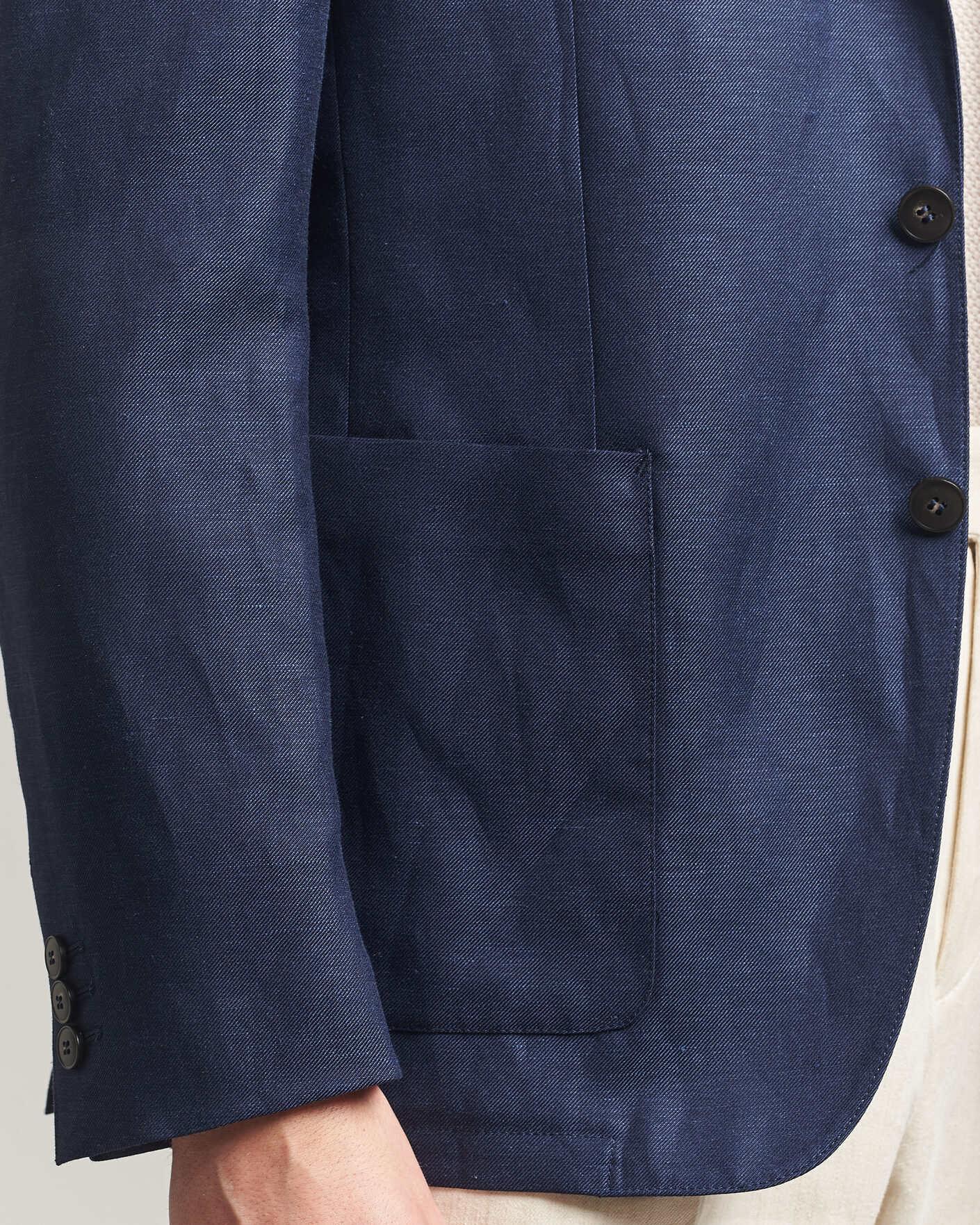 Herre | Blazere & jakker | Canali | Unconstructed Wool/Linen Blazer Dark Blue