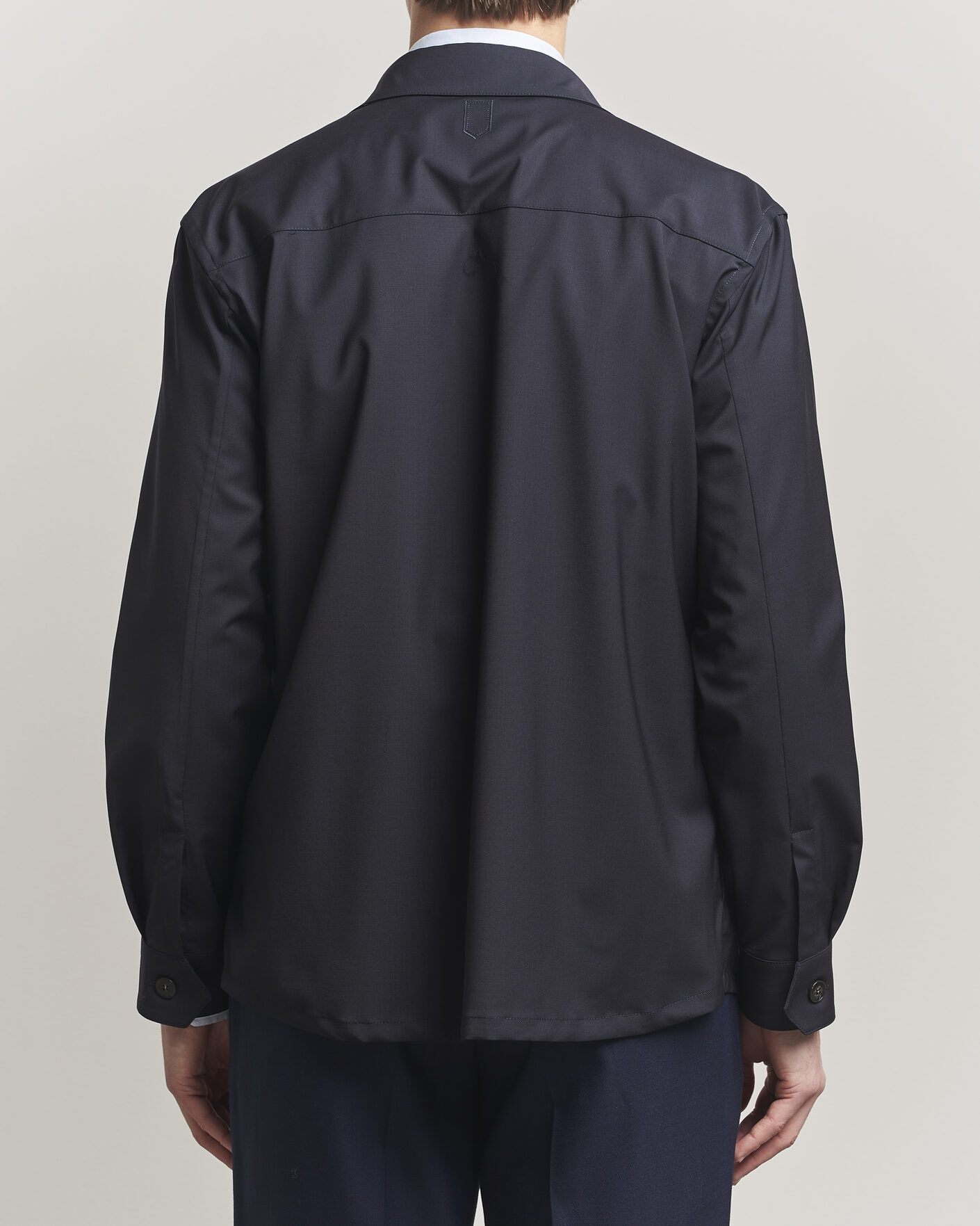 Herre | Skjorter | Canali | Travel Wool Overshirt Navy