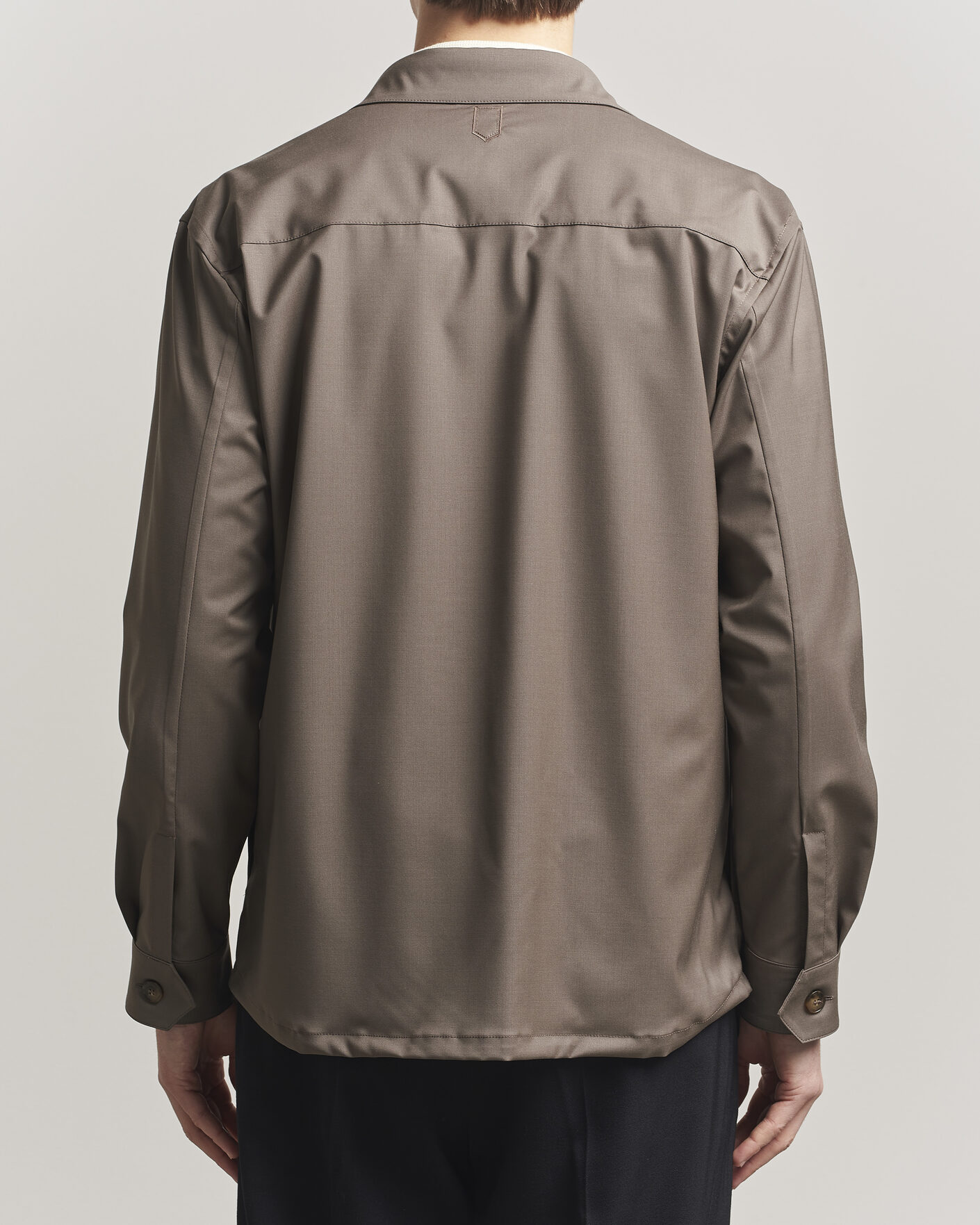 Herre | Skjorter | Canali | Travel Wool Overshirt Brown