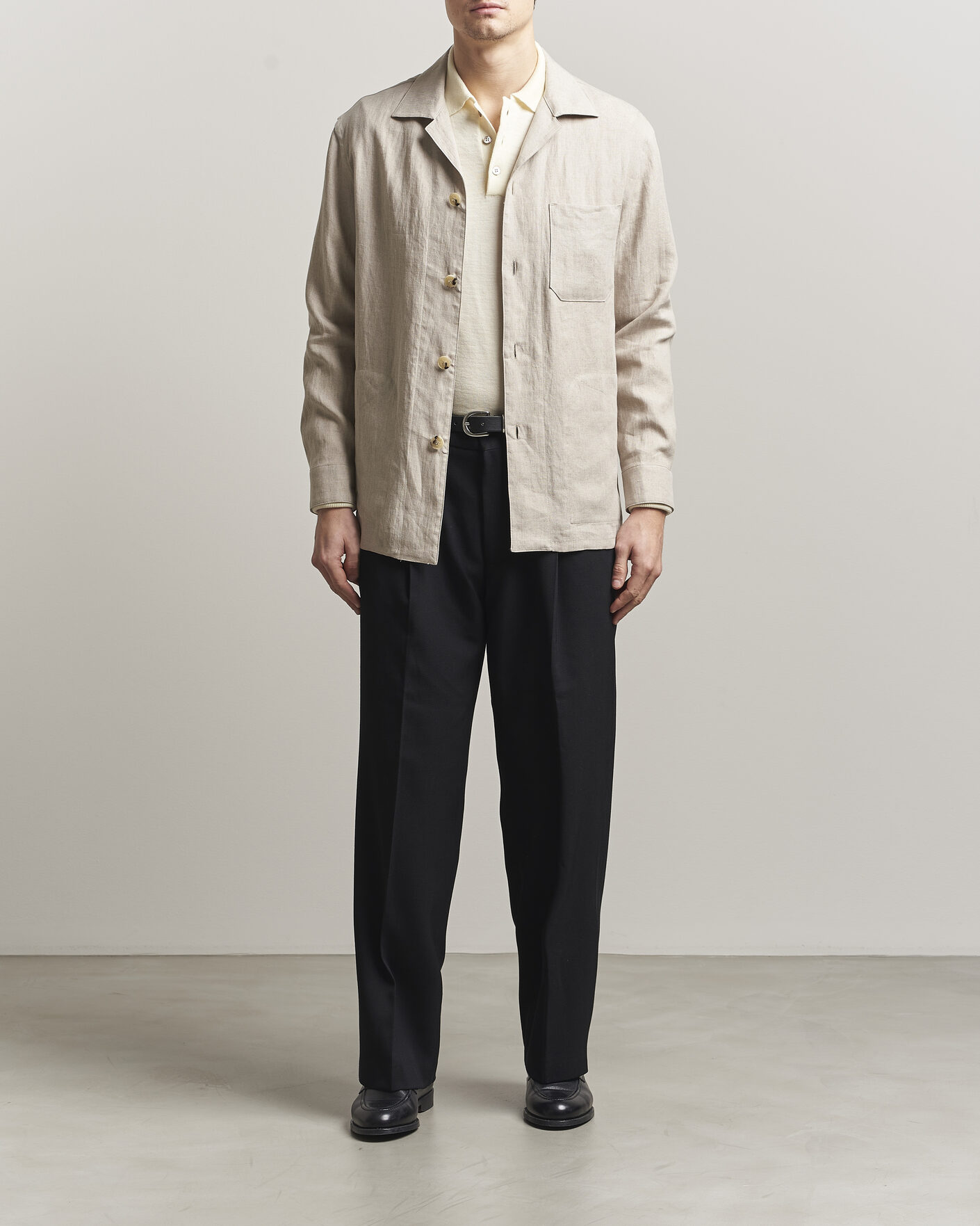 Herre | Skjorter | Canali | Linen Shirt Jacket Beige