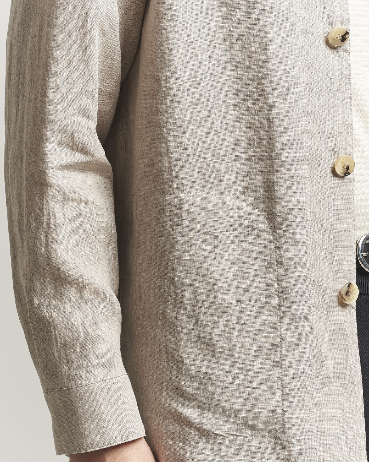 Herre | Skjorter | Canali | Linen Shirt Jacket Beige