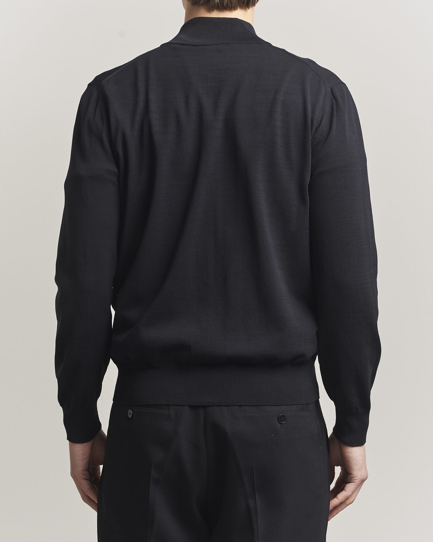 Herre | Trøjer | Canali | Cotton Full Zip Black