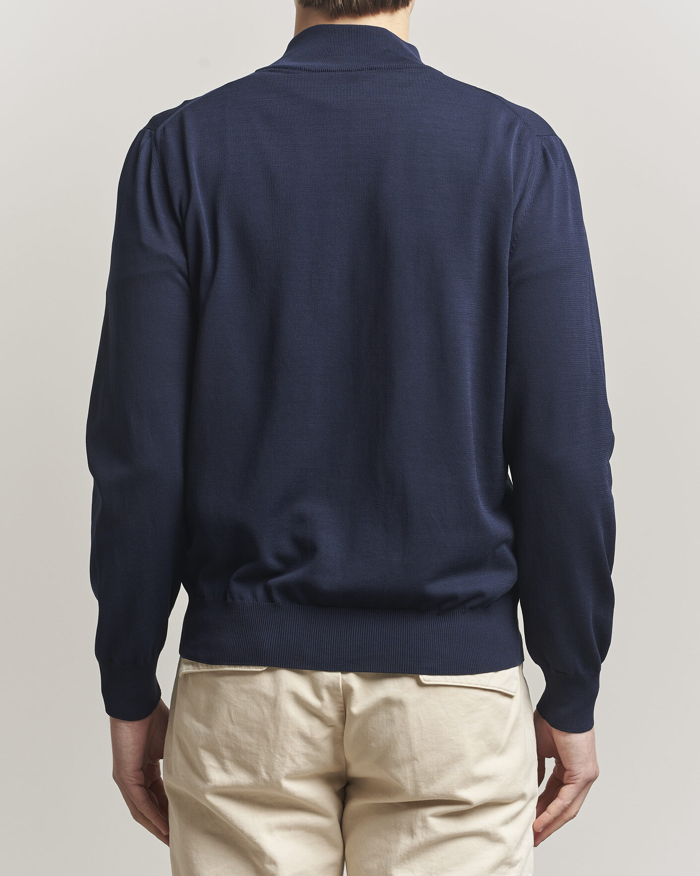 Herre | Trøjer | Canali | Cotton Full Zip Navy