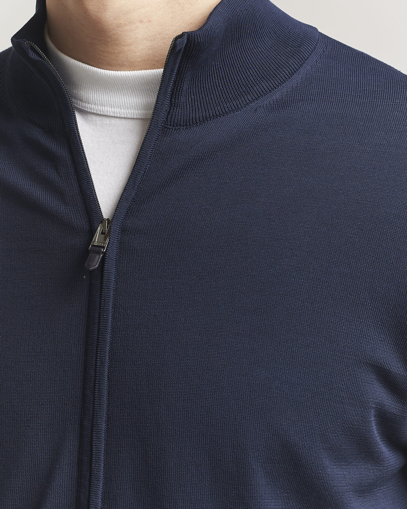Herre | Trøjer | Canali | Cotton Full Zip Navy