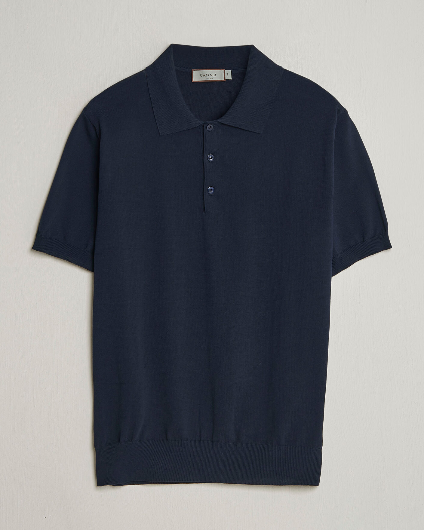 Herre | Polotrøjer | Canali | Cotton Short Sleeve Polo Navy
