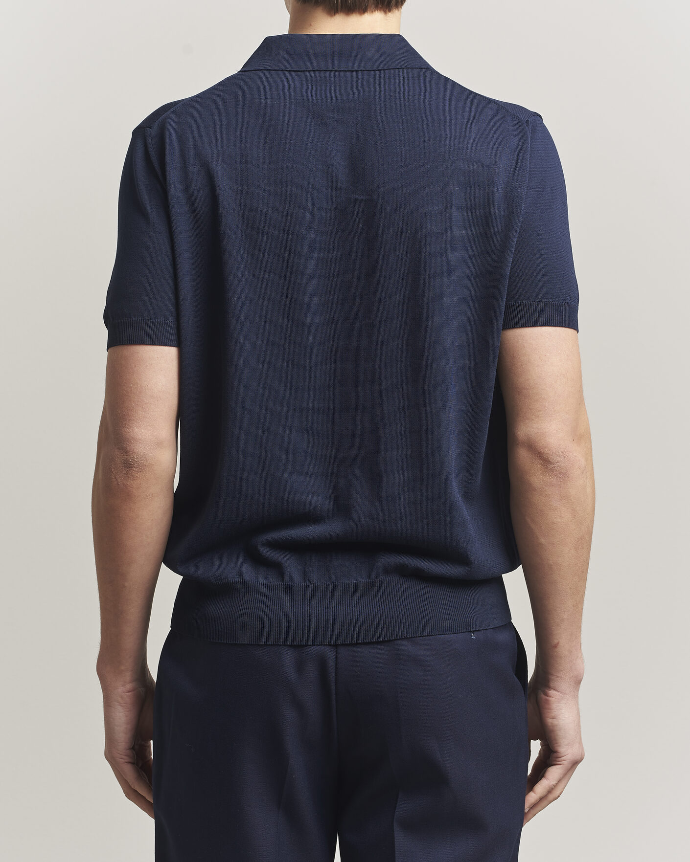 Herre | Polotrøjer | Canali | Cotton Short Sleeve Polo Navy