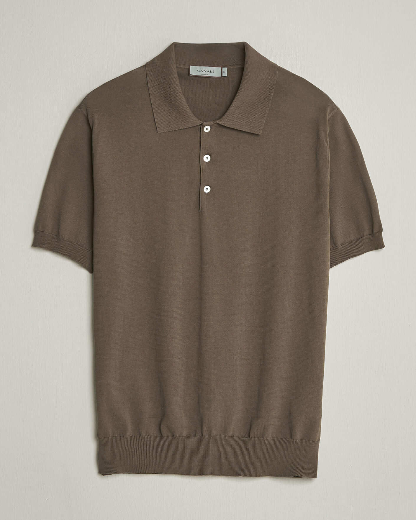 Herre | Polotrøjer | Canali | Cotton Short Sleeve Polo Brown
