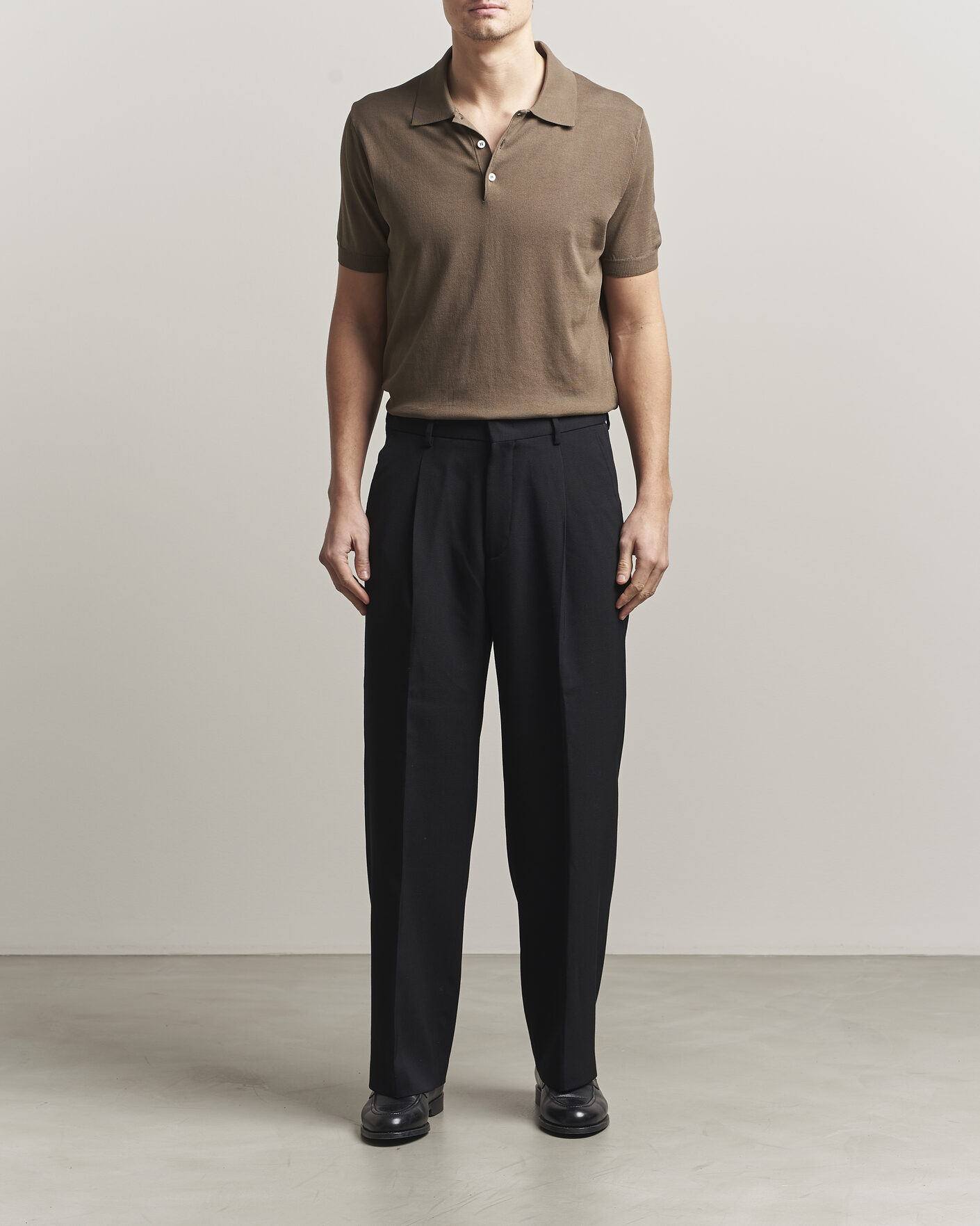 Herre | Polotrøjer | Canali | Cotton Short Sleeve Polo Brown