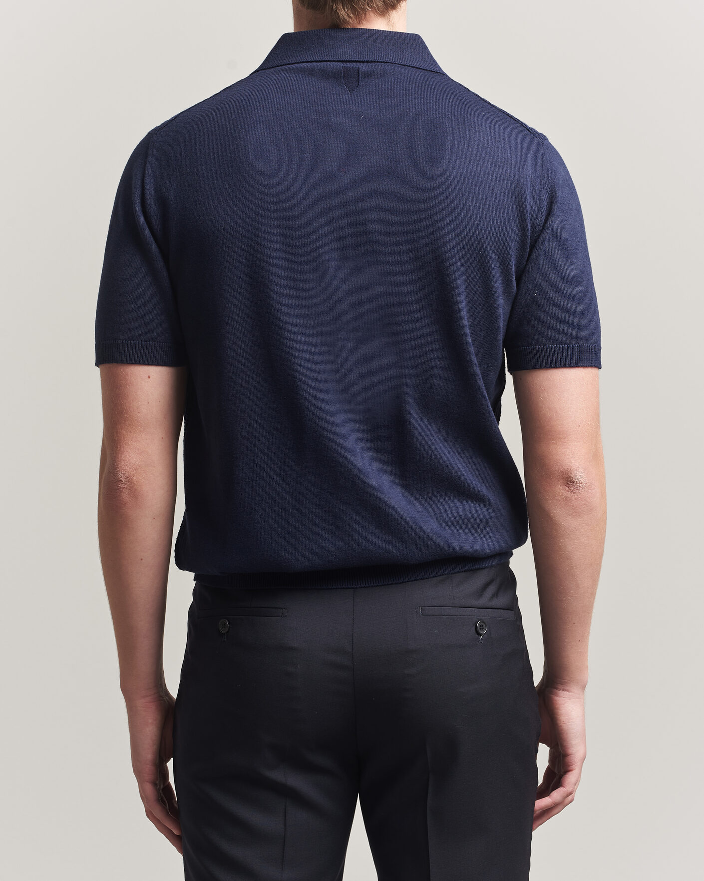 Herre | Polotrøjer | Canali | Jacquard Short Sleeve Polo Navy